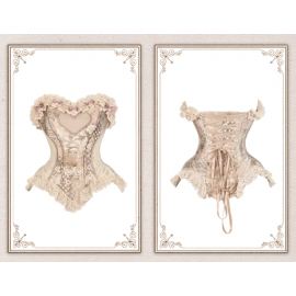 Cupid's Poetry Box Heart-Shaped Boned Rococo Corset Top by Blood Supply (BSY161HTP)